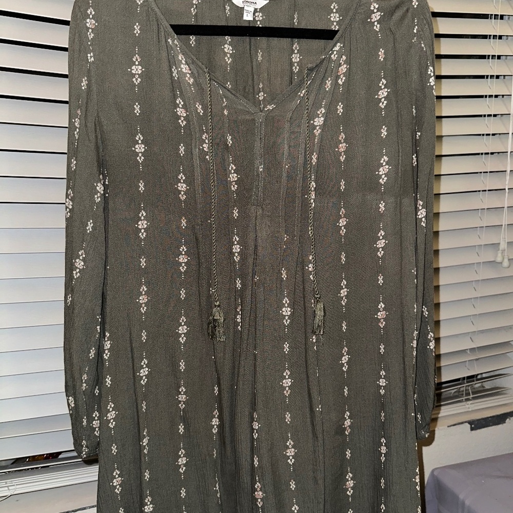 Sonoma long sleeve tassel blouse XL